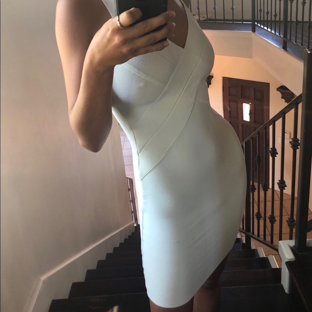 BCBG WHITE BANDAGE DRESS
